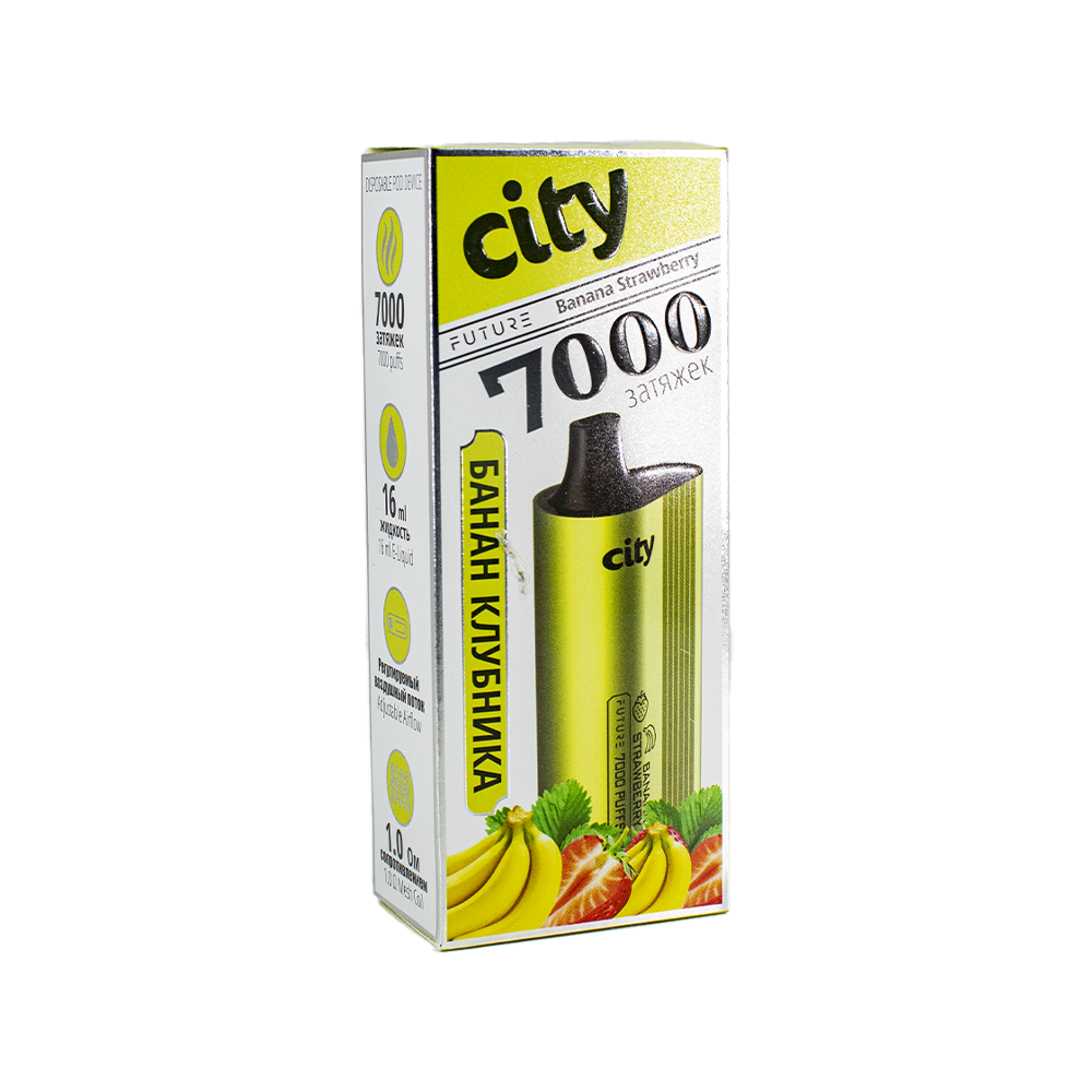 ЭСДН City 7000 Затяжек Банан Клубника