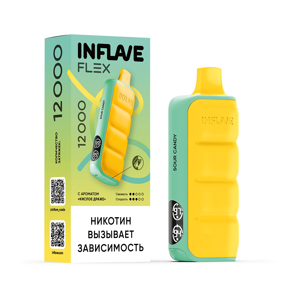 INFLAVE FLEX 12000 Затяжек Кислое Драже