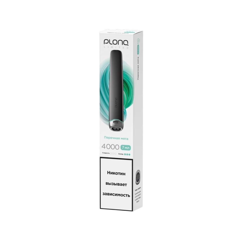 PLONQ Plus Pro Black Edition 4000 Затяжек Перечная Мята