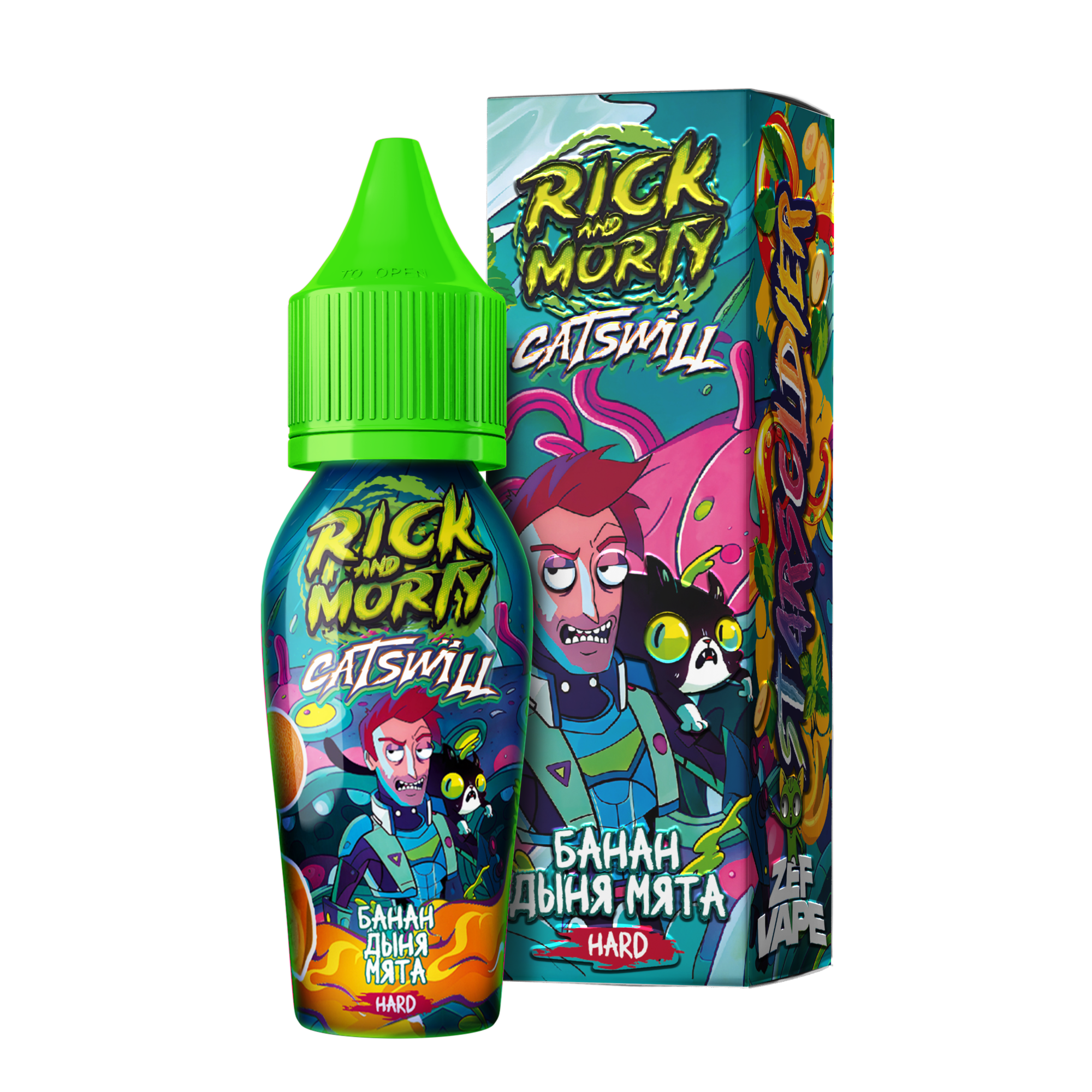 Жидкость Rick and Morty & Catswill Strong Банан Дыня Мята 30 мл
