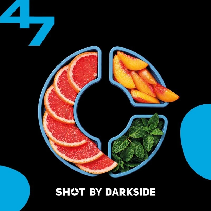 Табак для кальяна Darkside Shot 47 Грейпфрут Персик Мята 25 гр