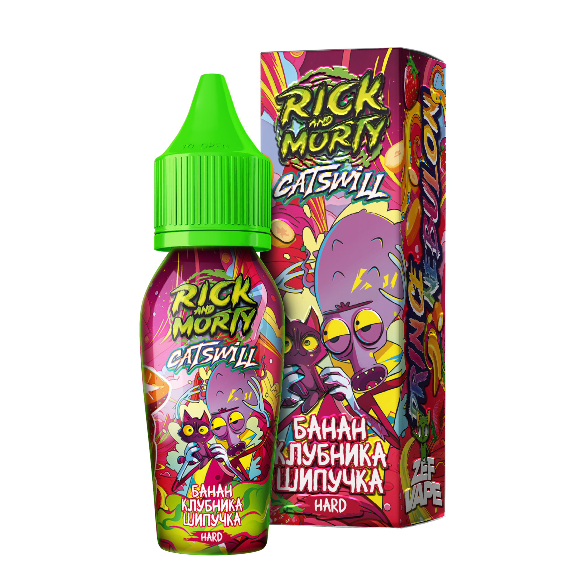 Жидкость Rick and Morty & Catswill Strong Банан Клубника Шипучка 30 мл