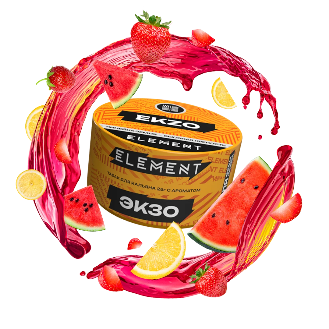 Табак для кальяна Element Ekzo (Арбуз Клубника Лимон) Earth 25 гр