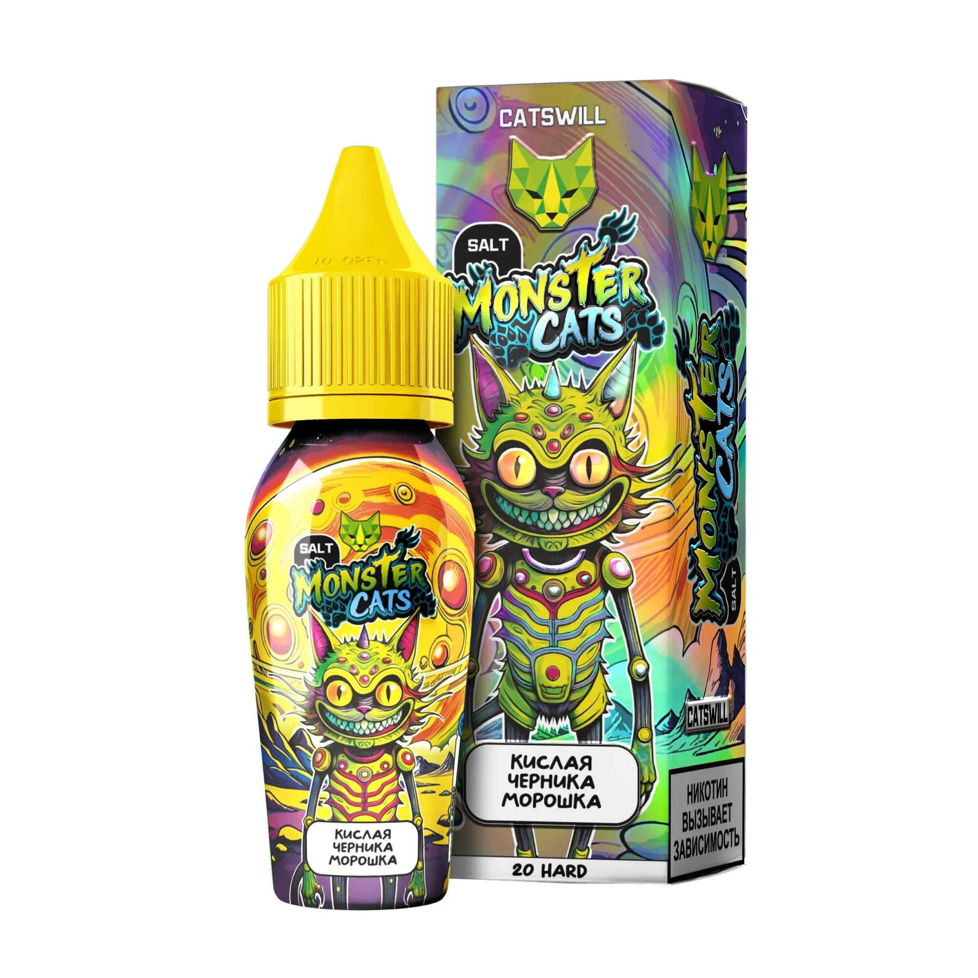 Жидкость Catswill Monster Cats 20 мг Кислая Черника Морошка 30 мл