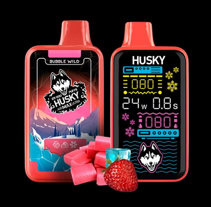 Husky Air Max Ultra 25000 затяжек Bubble Wild (Бабл Гам Клубника Лёд) Ultra