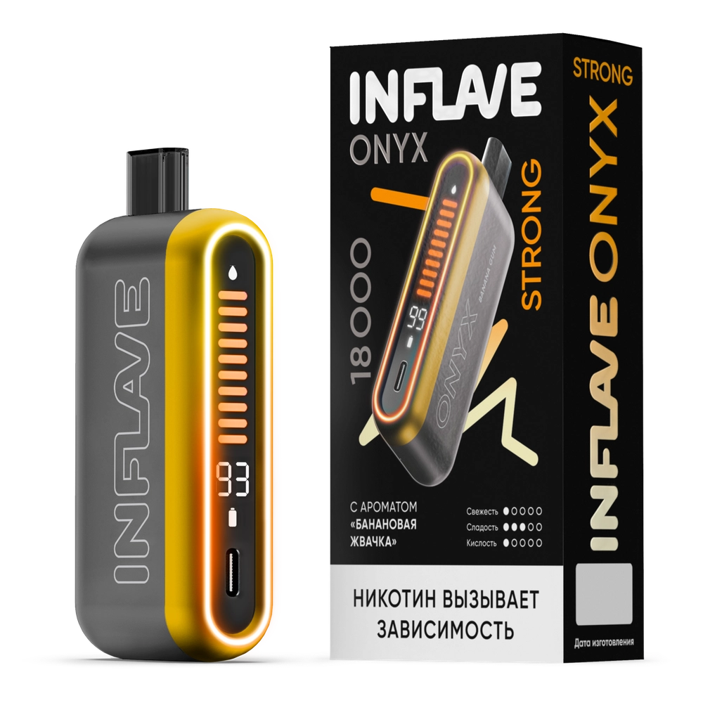 Inflave Onyx Strong 18000 затяжек Банановая Жвачка
