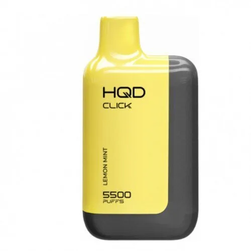 HQD Click 5500 затяжек (Устройство+Картридж) Lemon Mint (Лимон Мята)