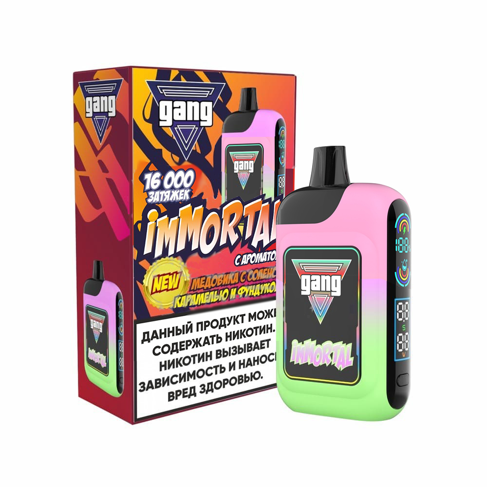 GANG IMMORTAL 16000 Затяжек Медовик с Соленой Карамелью и Фундуком