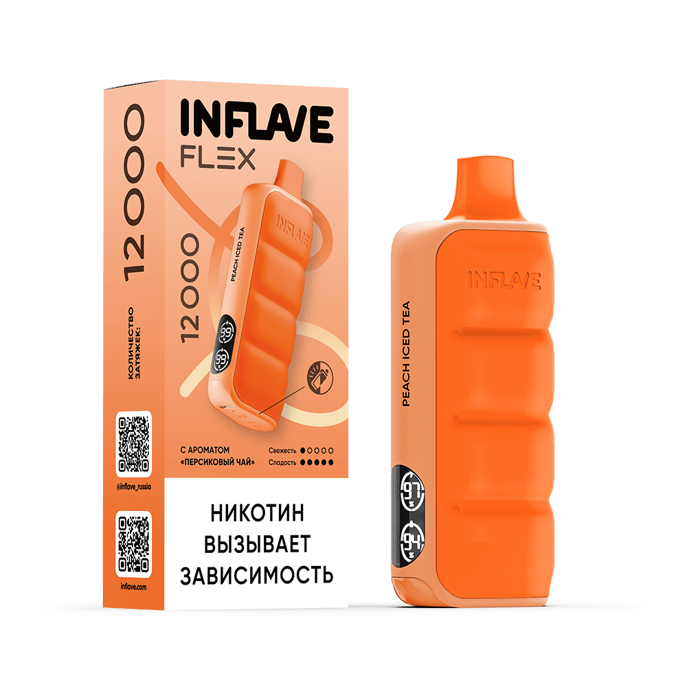 INFLAVE FLEX 12000 Затяжек Персиковый Чай