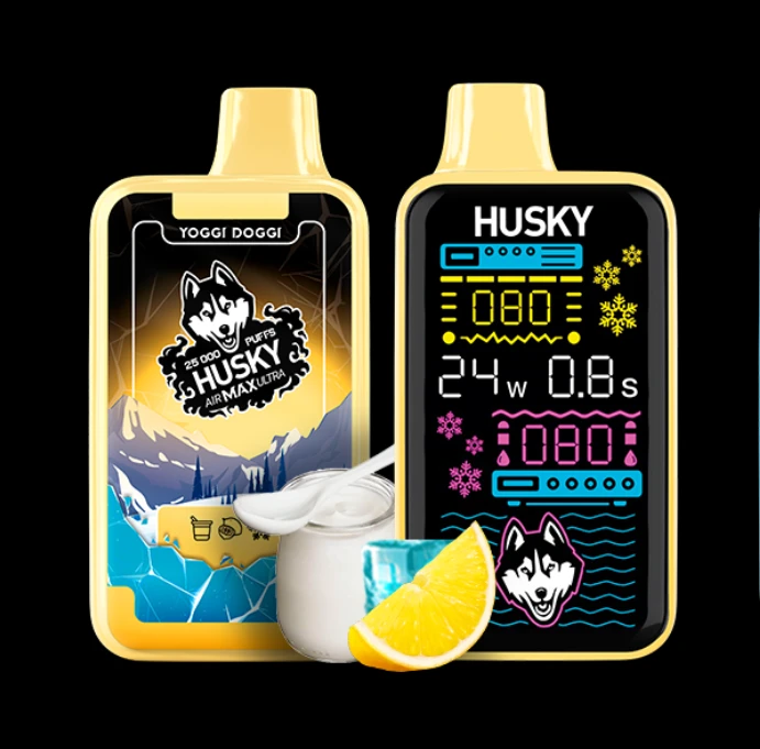 Husky Air Max Ultra 25000 затяжек Yoggi Doggi (Йогурт Лимон Лёд) Strong