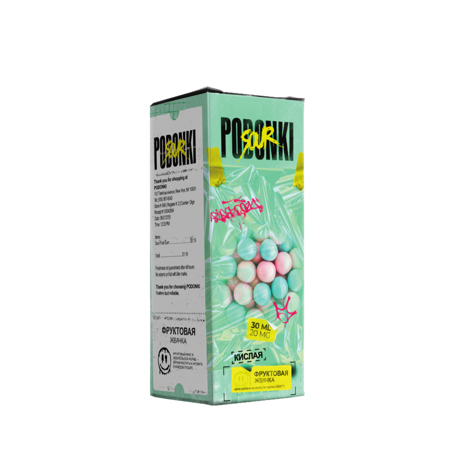 Жидкость Podonki Sour Фруктовая Жвачка 30 мл