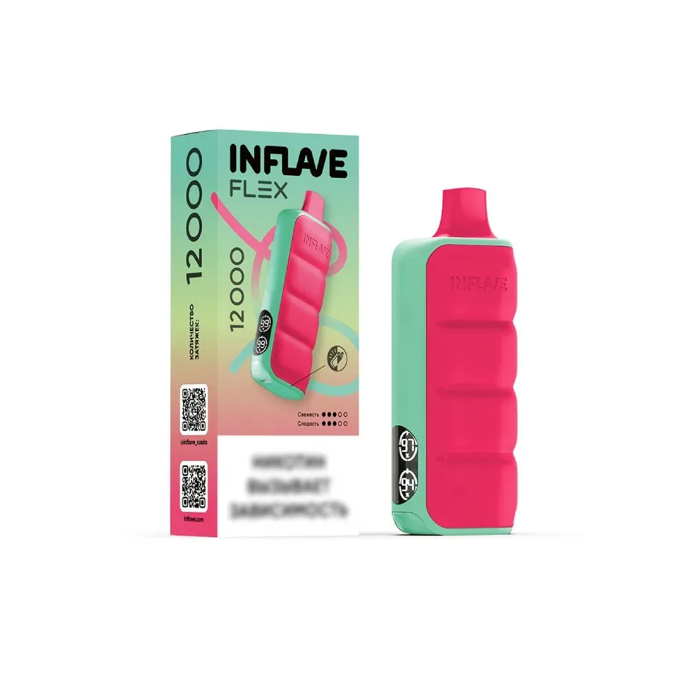 INFLAVE FLEX 12000 Затяжек Малиновая Мята