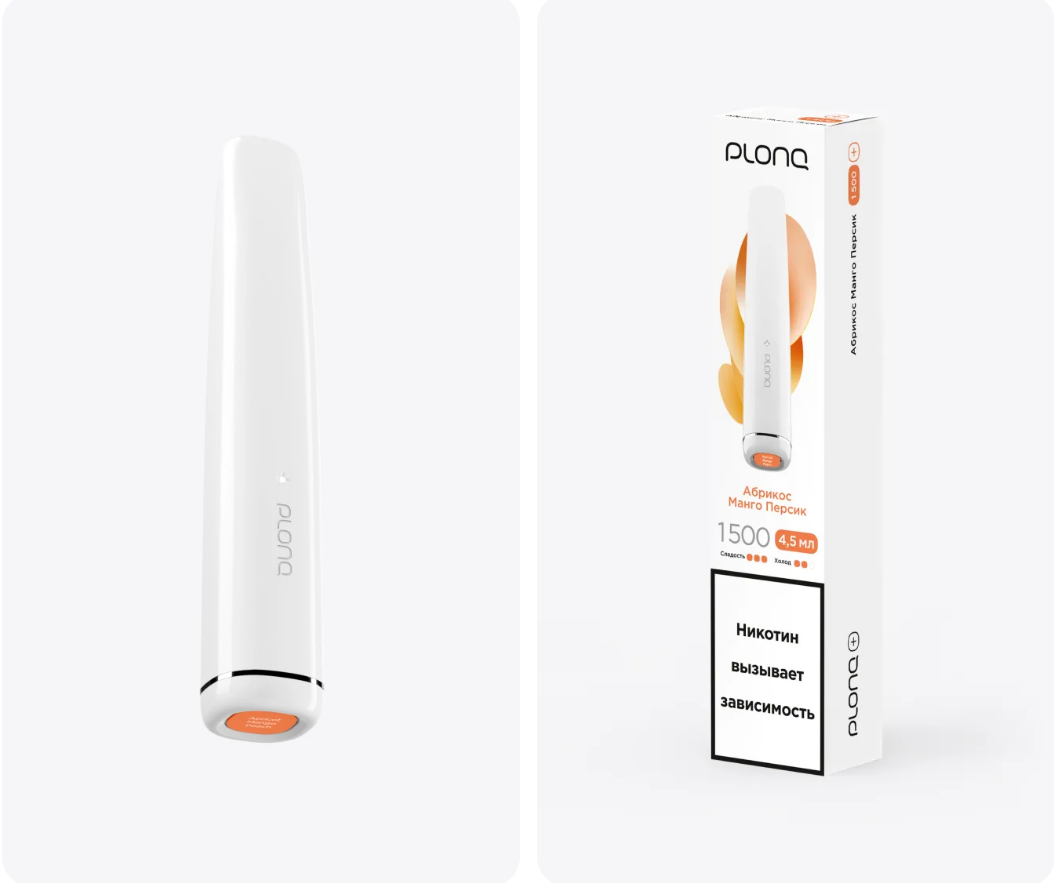 PLONQ Plus 1500 Затяжек Абрикос Манго Персик
