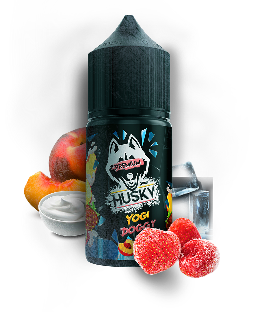 Жидкость Husky Premium Strong Yogi Doggy (Смесь Йогурта Персика Клубники и Льда) 30 мл