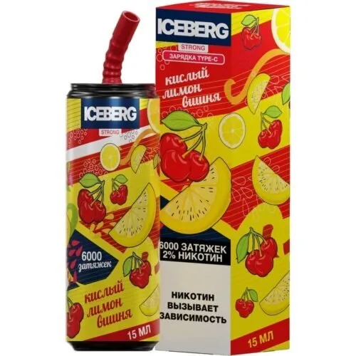 ICEBERG XXL 6000 Затяжек Кислый Лимон Вишня