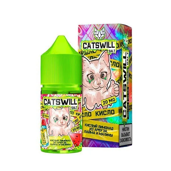 Жидкость Catswill 20 мг Кислый Лимонад Арбуз Лайм Малина 30 мл