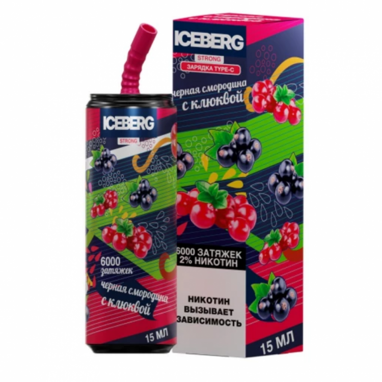 ICEBERG XXL 6000 Затяжек Чёрная Смородина с Клюквой