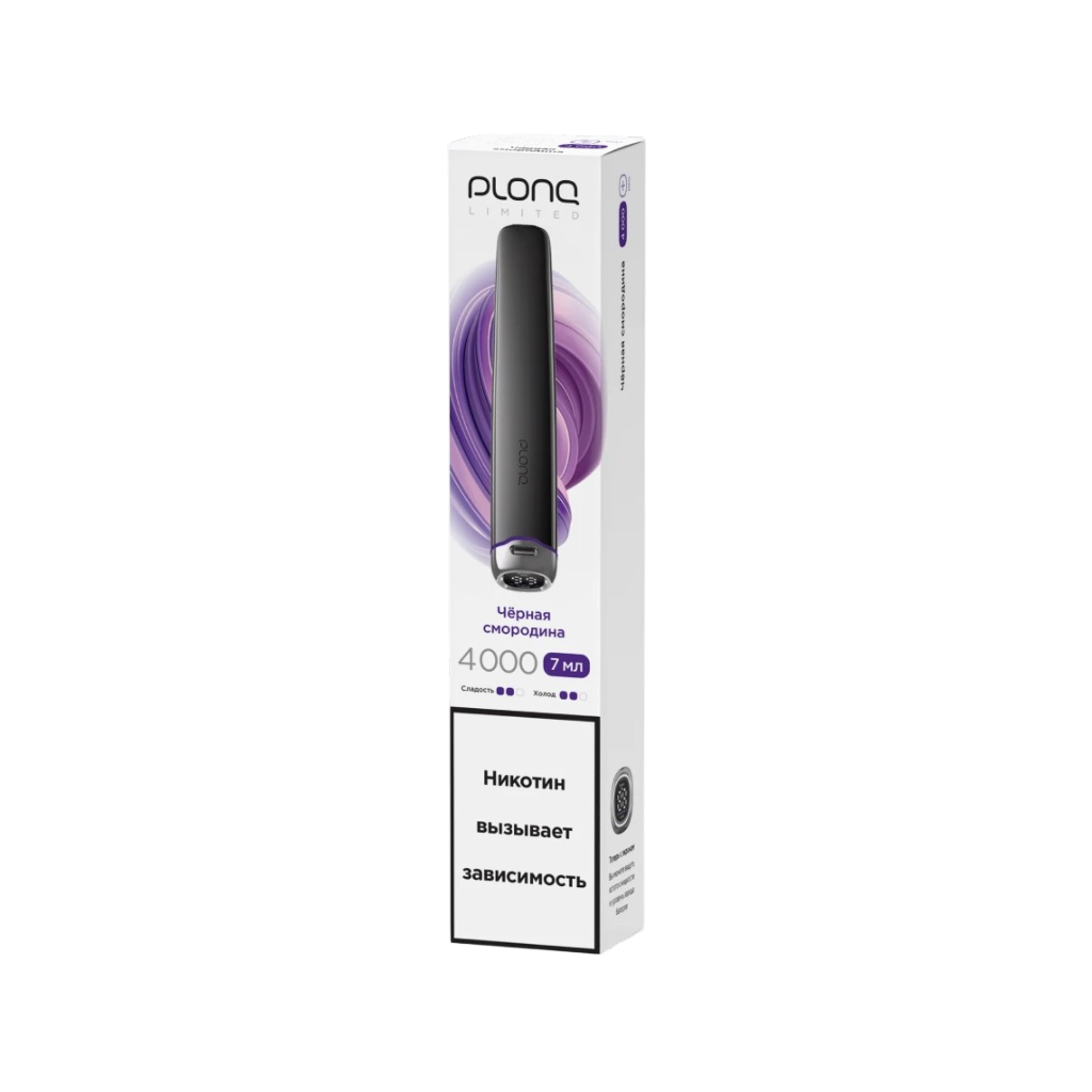 PLONQ Plus Pro Black Edition 4000 Затяжек Чёрная Смородина
