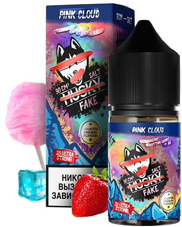 Жидкость Husky Import Fake Strong Pink Cloud (Клубника Сахарная Вата Лёд) 30мл