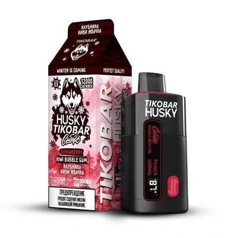 ЭСДН Husky Tikobar 12000 Strawberry Kiwi Bubble Gum Strong