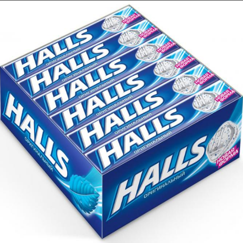Карамель леденцовая HALLS ОРИГИНАЛЬНЫЙ со вкусом ментола и эвкалипта 25 гр*12*30