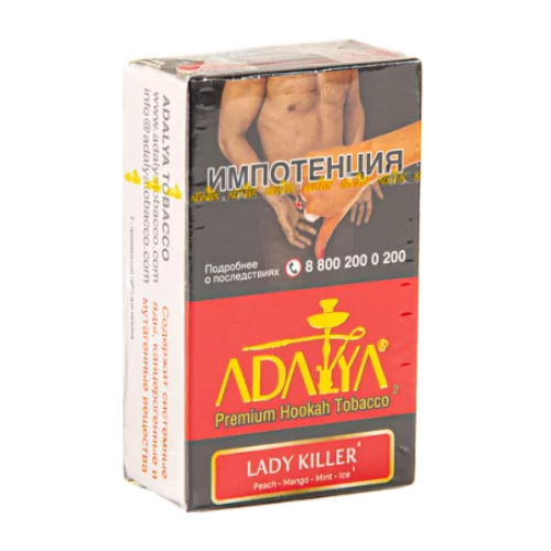 Табак для кальяна Adalya Lady Killer (Адалия Леди Киллер) с ароматом персика, манго, мяты и льда, пачка 20 гр