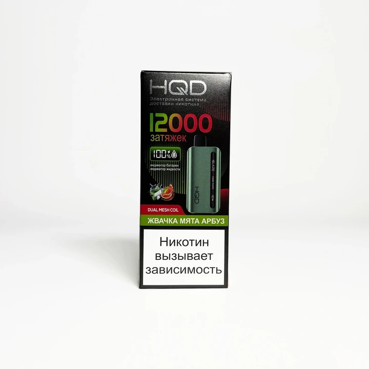 HQD Glaze 12000 Жвачка мята арбуз