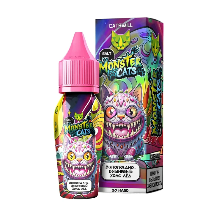 Жидкость Catswill Monster Cats 20 мг Виноградно-Вишнёвый Холс Лёд 30 мл