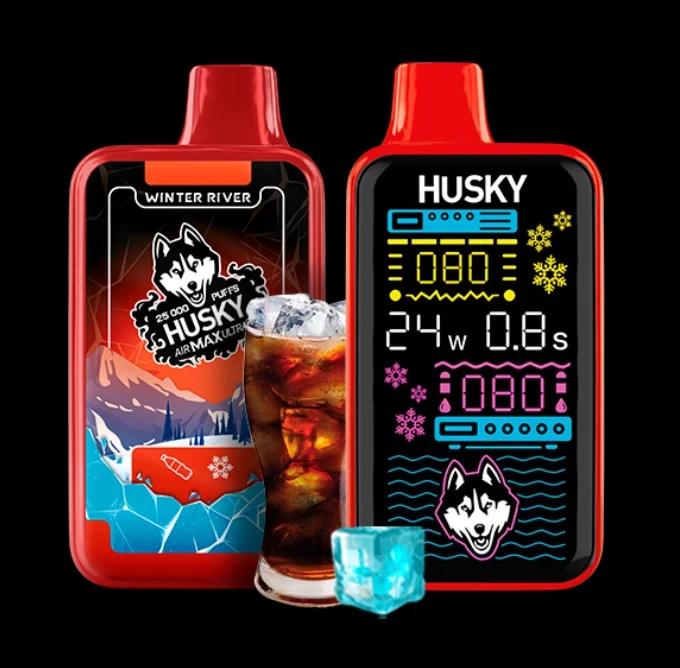 Husky Air Max Ultra 25000 затяжек Winter River (Кола Лёд) Strong
