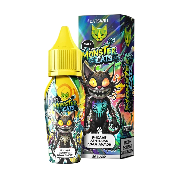 Жидкость Catswill Monster Cats 20 мг Кислые Ленточки Кола Лимон 30 мл