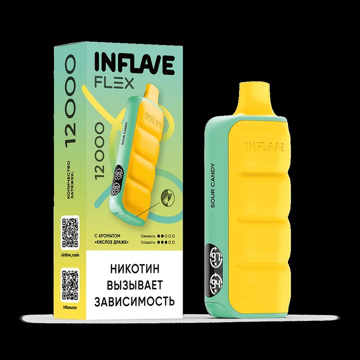 INFLAVE FLEX 12000 Затяжек Кислое Драже