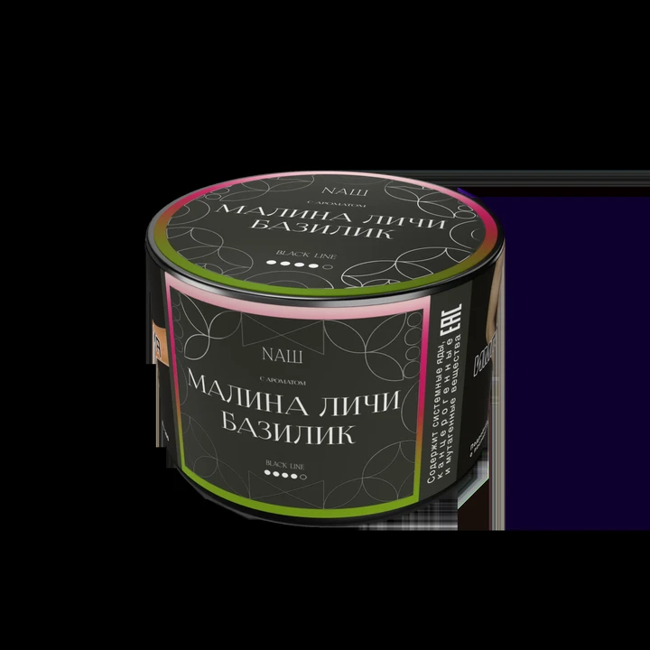 Табак для кальяна NAШ Black Малина Личи Базилик 40 гр