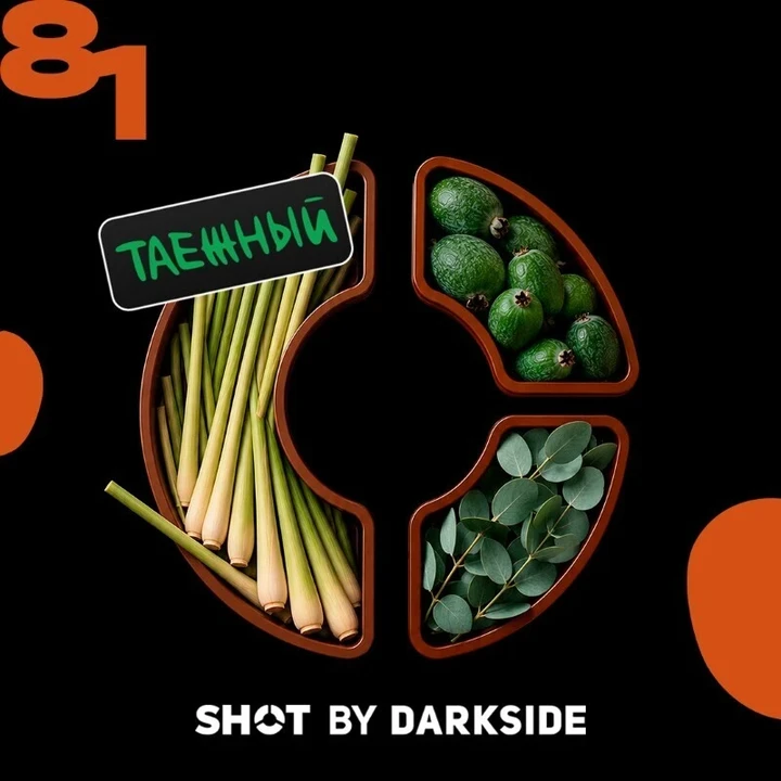 Табак для кальяна Darkside Shot 81 Лемонграсс Фейхоа Эвкалипт Таёжный 25 гр