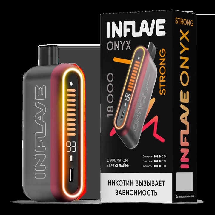 Inflave Onyx Strong 18000 затяжек Арбуз Лайм