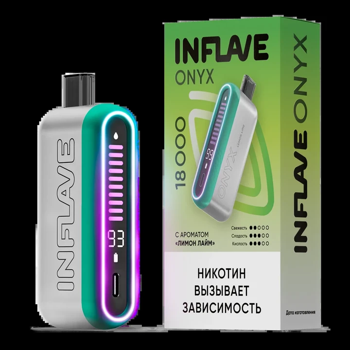 INFLAVE ONYX 18000 Затяжек Лимон Лайм