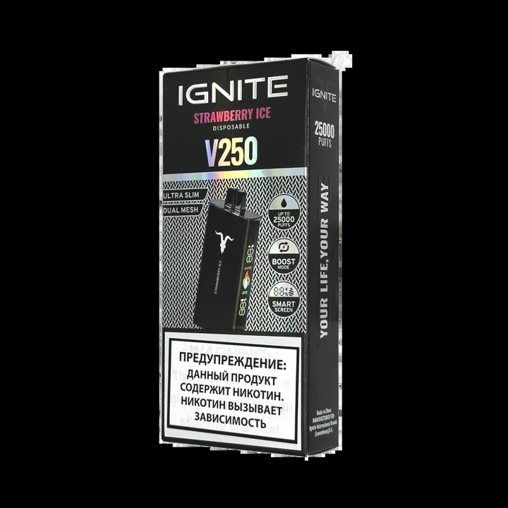 Ignite V250 25000 затяжек Клубника Лёд