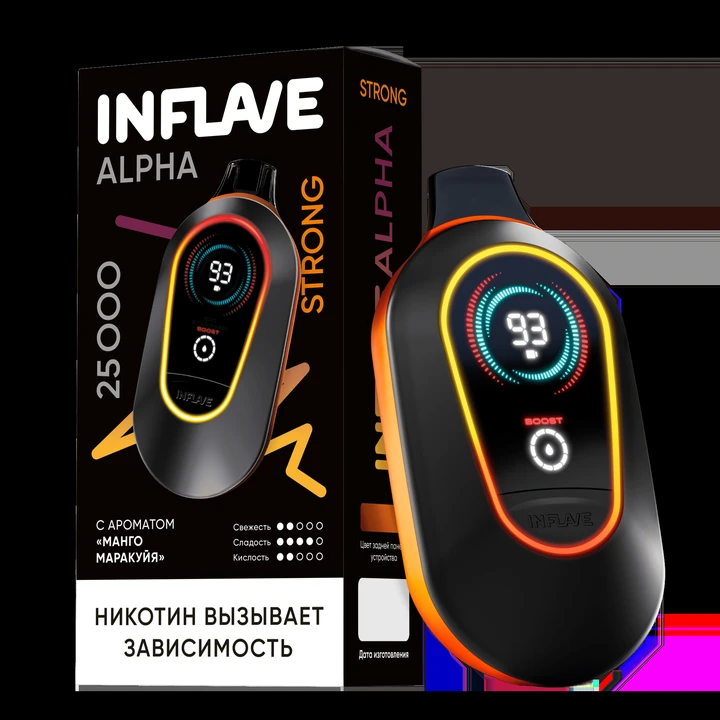 Inflave Alpha Strong 25000 затяжек Манго Маракуйя