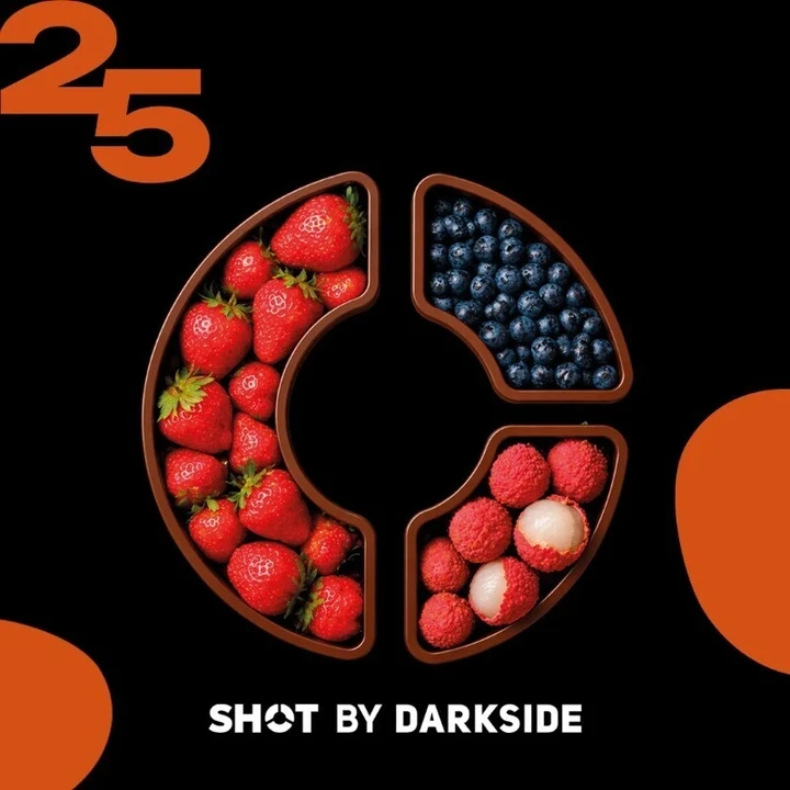 Табак для кальяна Darkside Shot 25 Клубника Черника Личи 25 гр