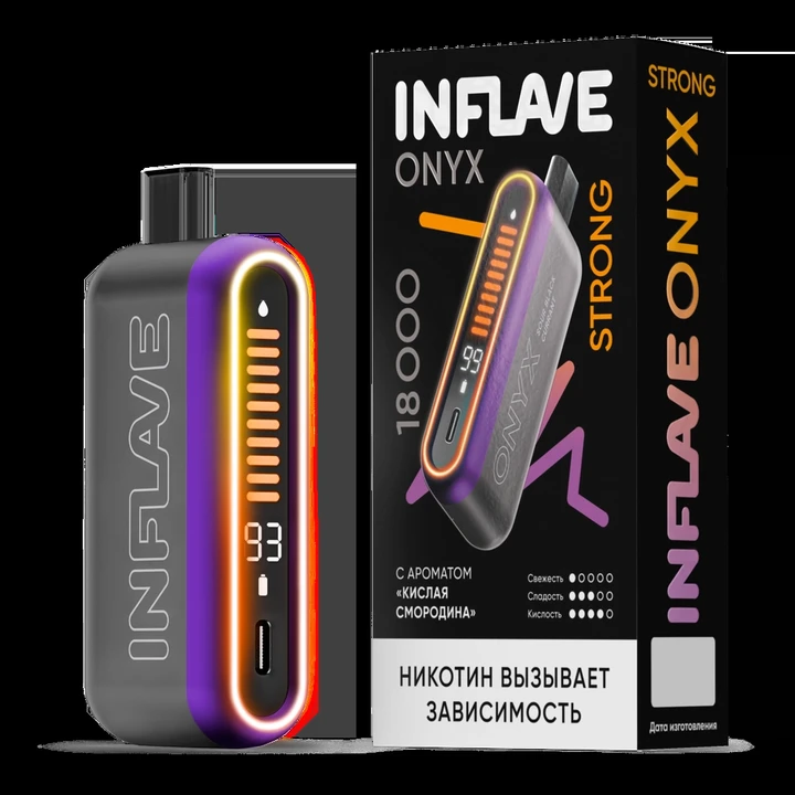 Inflave Onyx Strong 18000 затяжек Кислая Смородина