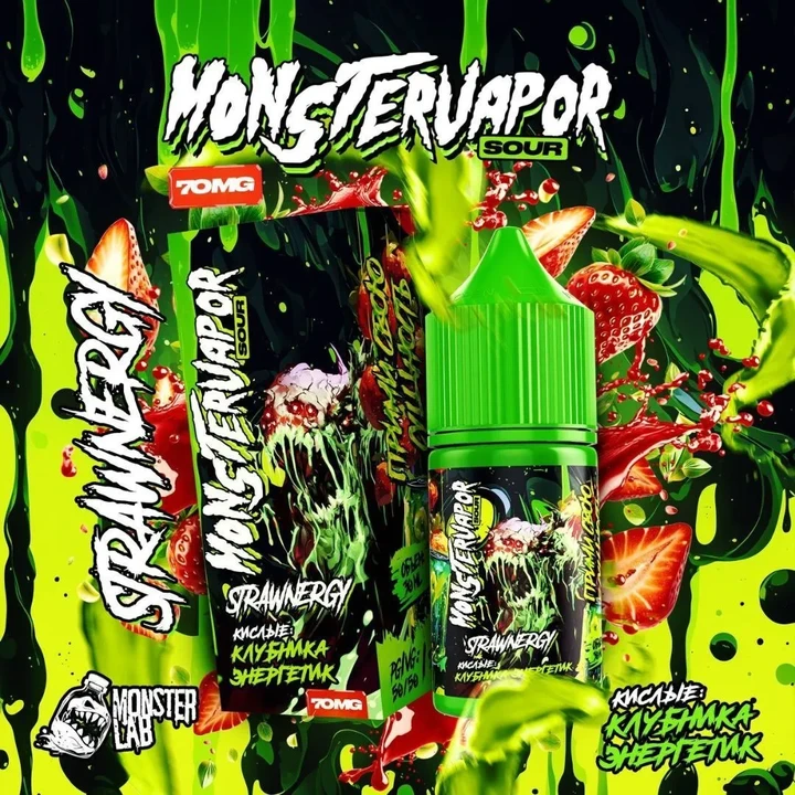 Жидкость Monstervapor Sour Клубника Энергетик 30 мл