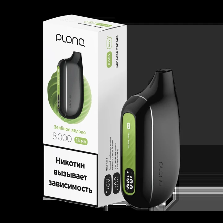 PLONQ Max S 8000 Затяжек Зелёное Яблоко