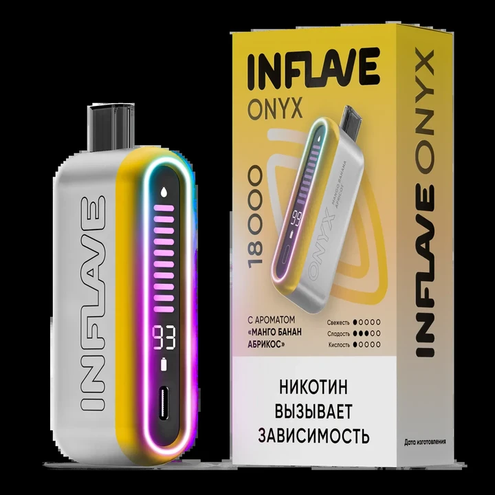 INFLAVE ONYX 18000 Затяжек Манго Банан Абрикос