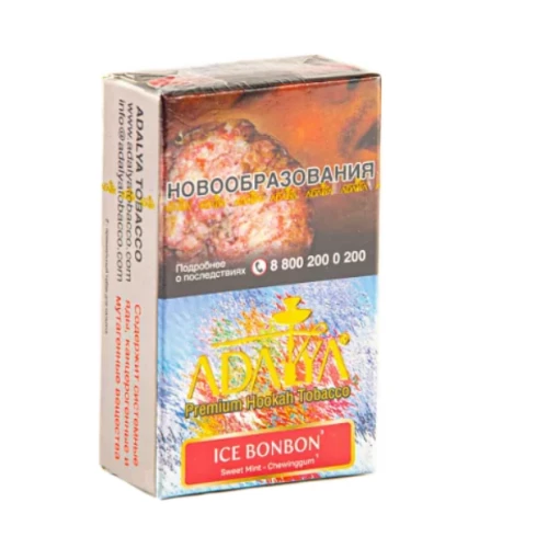 Табак для кальяна Adalya Ice Bonbon (Адалия Айс бонбон) с ароматом сладкой мяты и жвачки, пачка 20 гр
