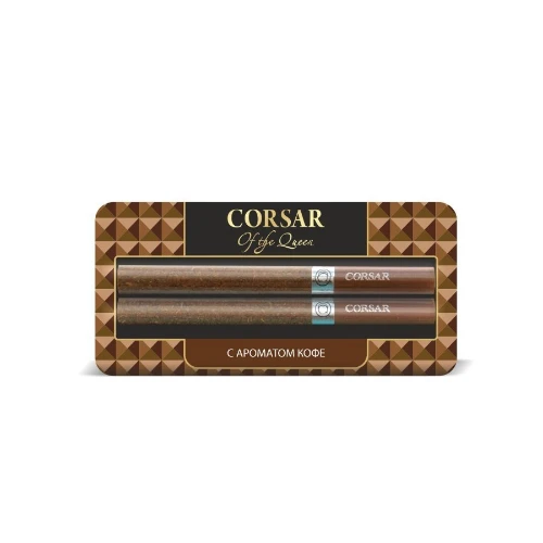 Сигариллы с фильтром Corsar of the Queen с ароматом кофе New, блистерная упаковка:2 шт